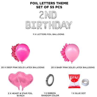 Second Birthday Foil Letter Theme Without Curtain