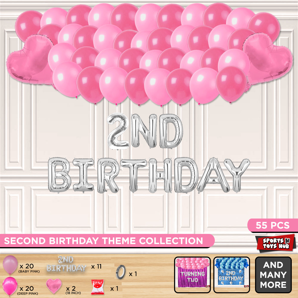 Second Birthday Foil Letter Theme Without Curtain