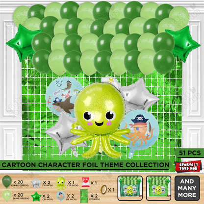 Octopus Foil Balloon Theme Decoration Set