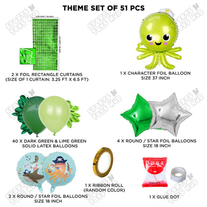 Octopus Foil Balloon Theme Decoration Set