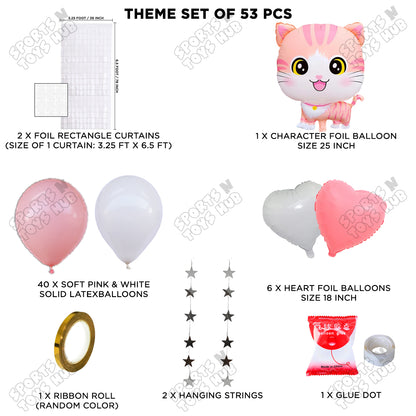 Cartoon Cat Foil Balloon Set Theme