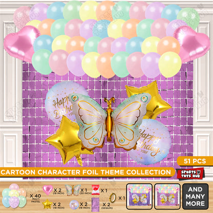 Butterfly Wing Pattern Foil Balloon Set Theme