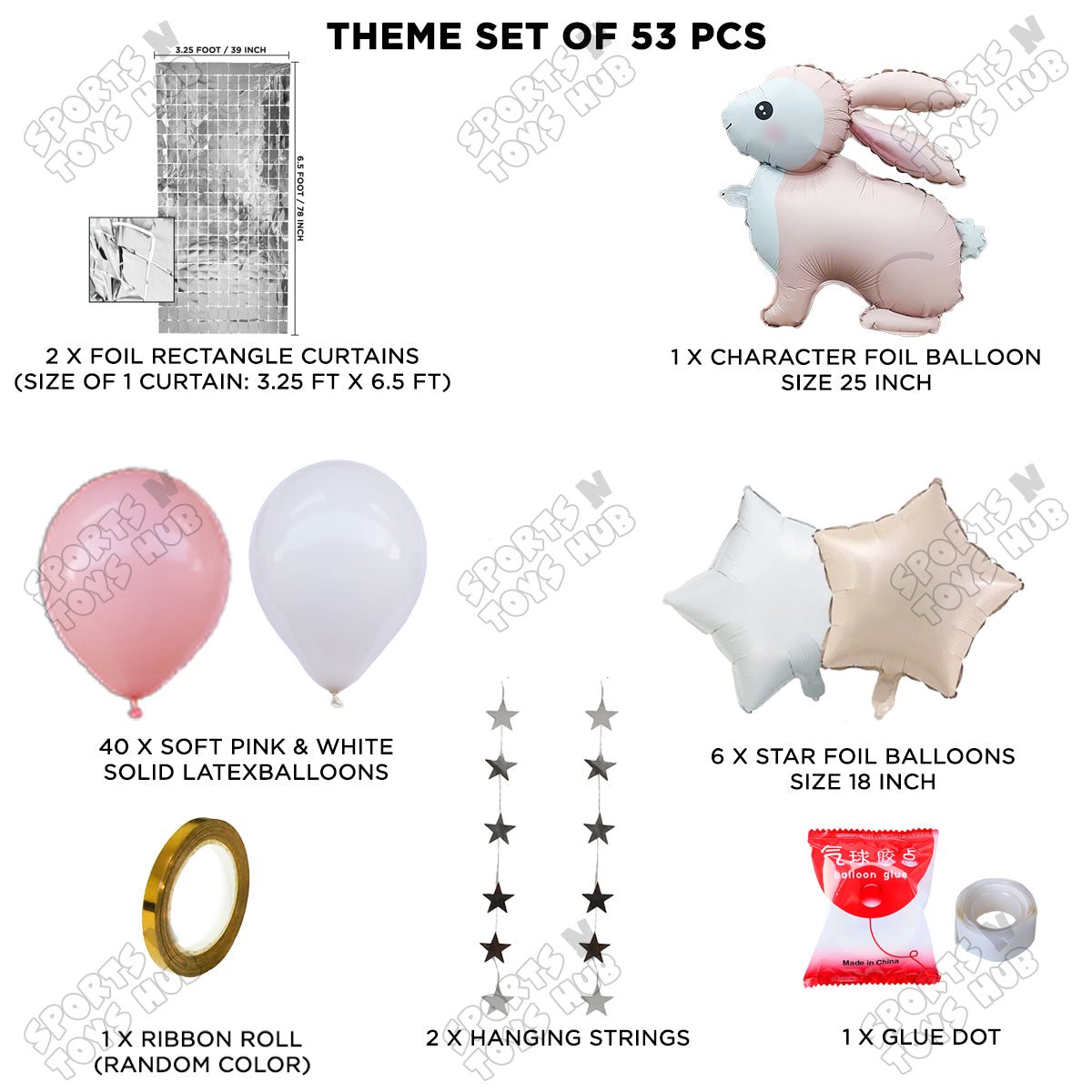 4D Standing Bunny Rabbit Character Foil Balloon Theme