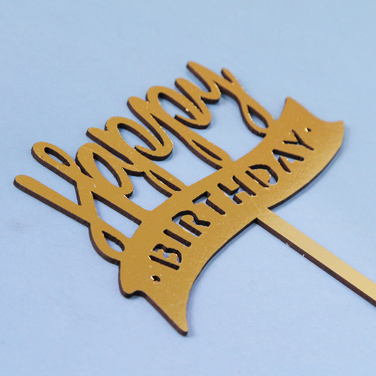 Happy Birthday Ribbon Style Cake Topper