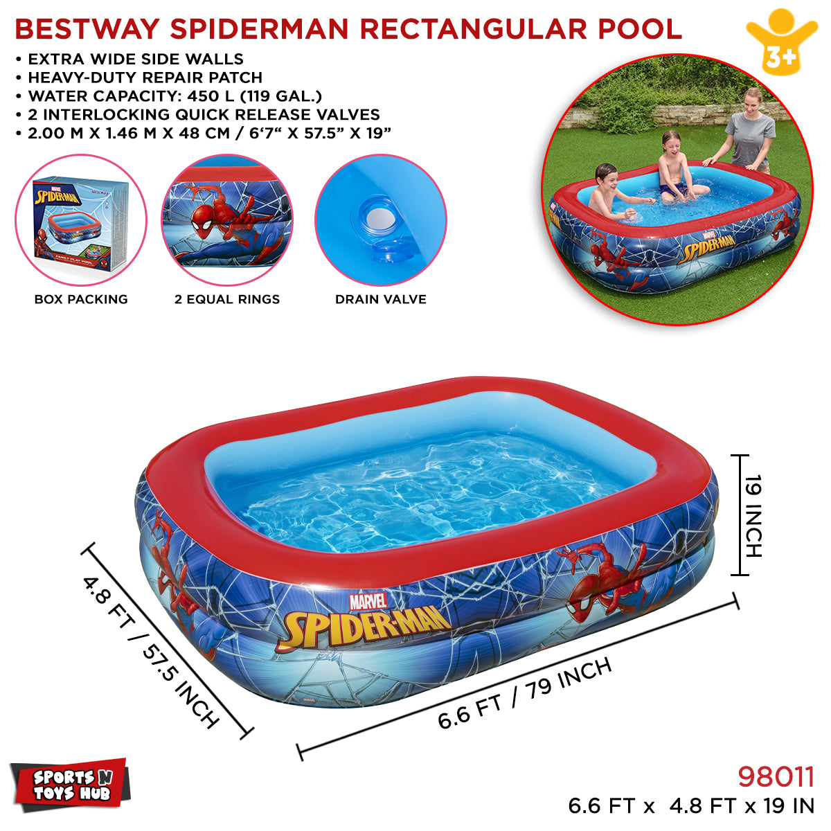 Bestway Spider m@n Inflatable Family Pool - 98011