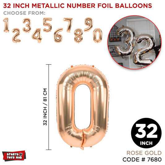 Rose Gold 32 inch Number Foil Balloon
