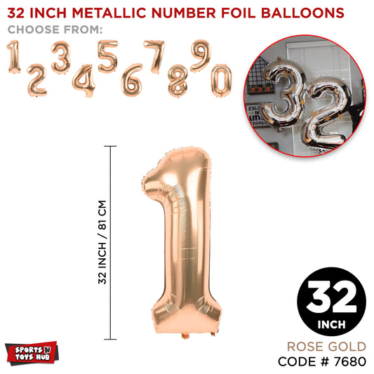 Rose Gold 32 inch Number Foil Balloon