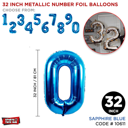 32 Inch Blue Number Foil Balloon Collection