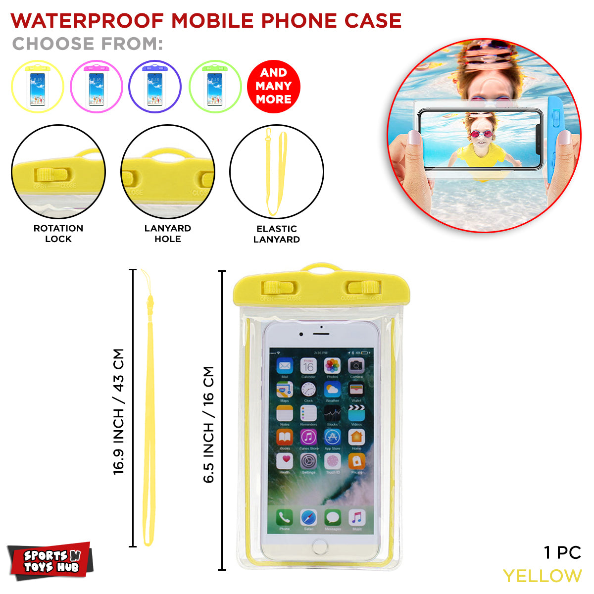 Underwater Waterproof Mobile Pouch – Touchscreen Dry Bag for Phones with Neck Strap