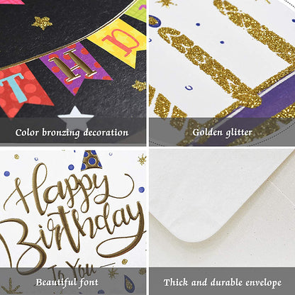 Happy Birthday Printed Candle Greeting Gift Cards