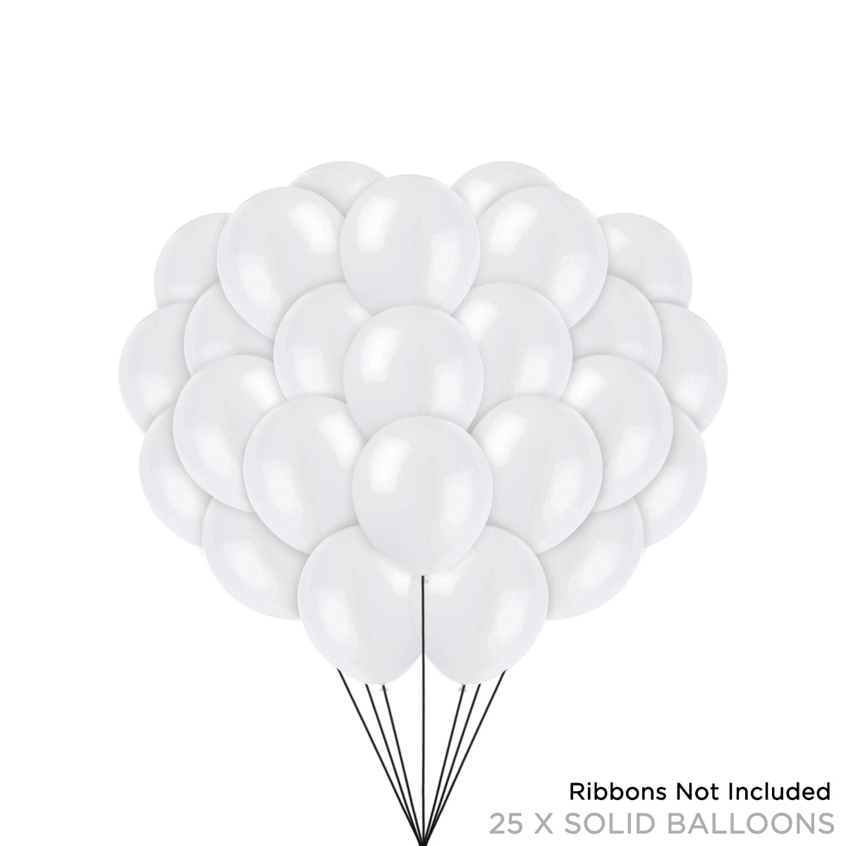 1.5 Gram Solid Latex 10 Inch Round Balloons - 25 Pcs