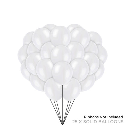 1.5 Gram Solid Latex 10 Inch Round Balloons - 25 Pcs