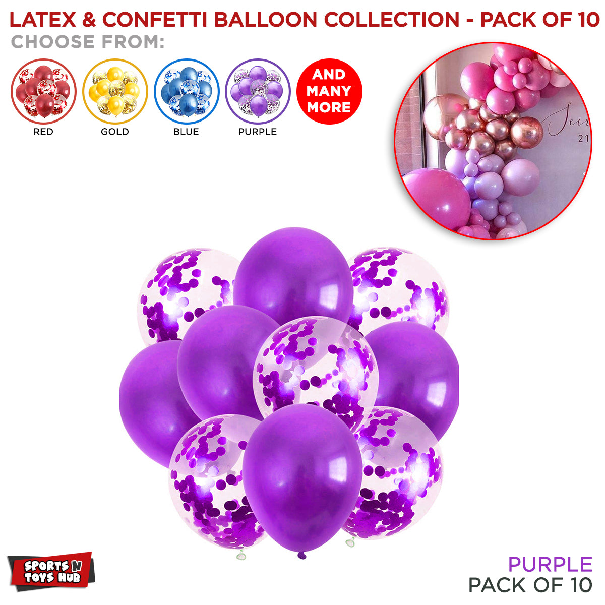 Chrome Latex Round Balloons Collection - 10 Pcs