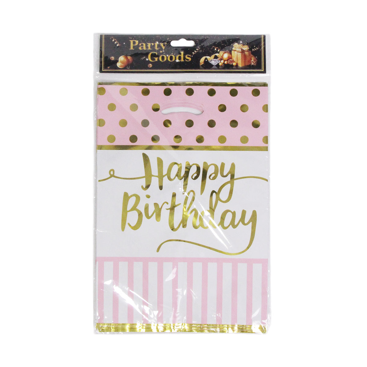 Printed Happy Birthday Polka Dot Style Goodies Gift Bags - 10 Pcs