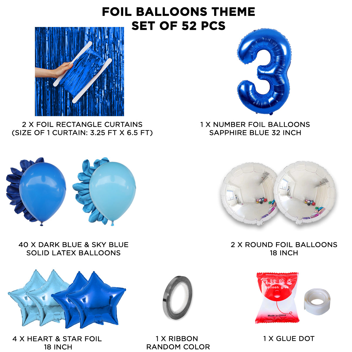 Third Birthday Foil Balloon Theme With Curtain