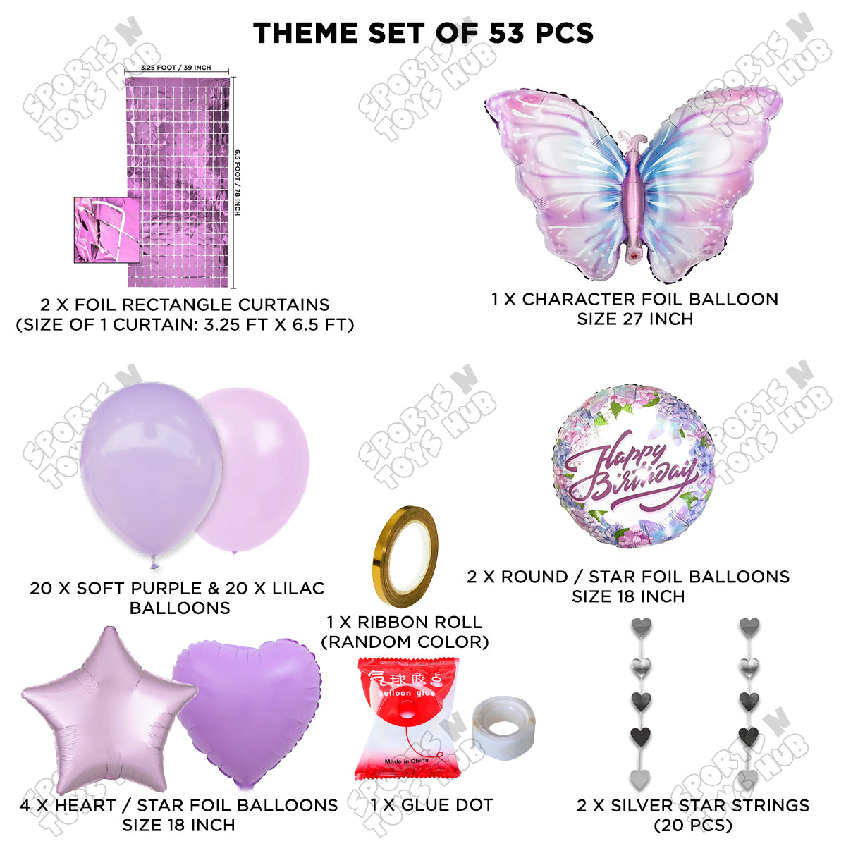 Butterfly Foil Balloon Rectangle Curtain Theme