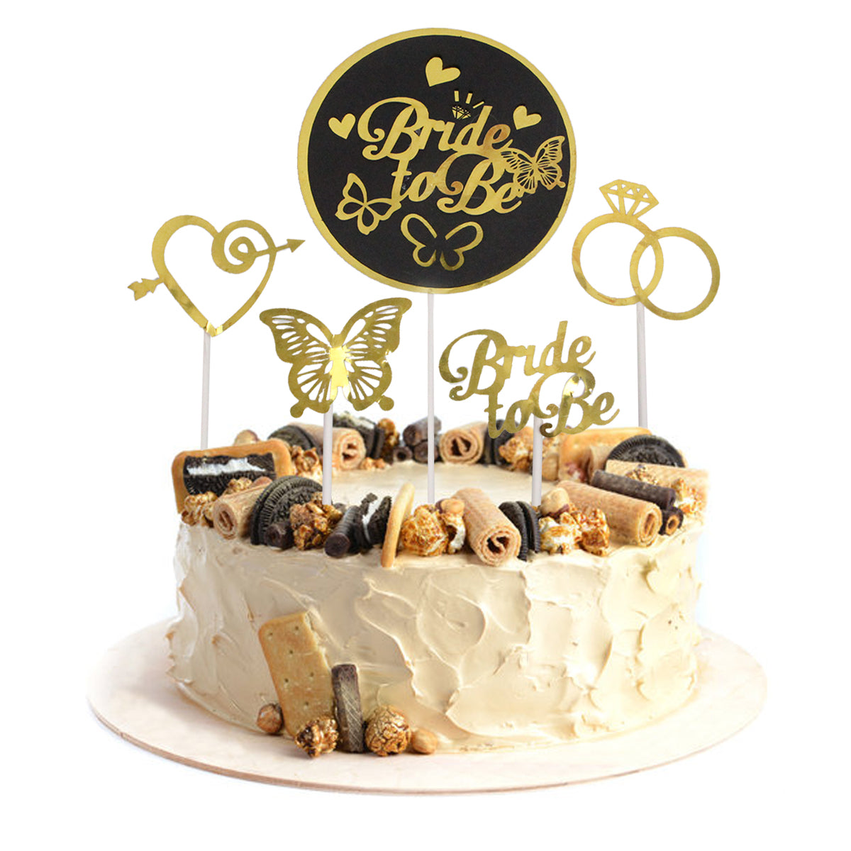 Bride To Be Cardboard Cake Topper - Pack Of 5