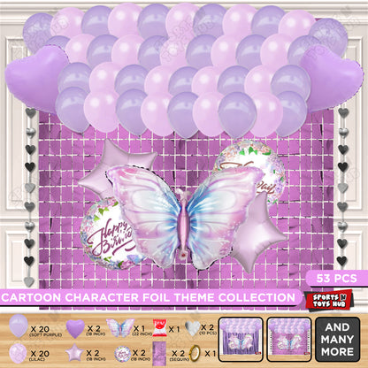 Butterfly Foil Balloon Rectangle Curtain Theme