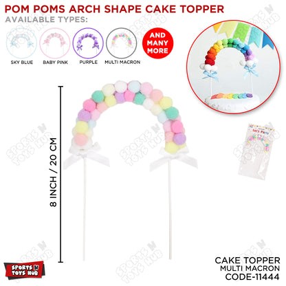Round Pom Pom Cake Topper