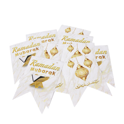 Ramadan Muabarak White & Gold Card Banner
