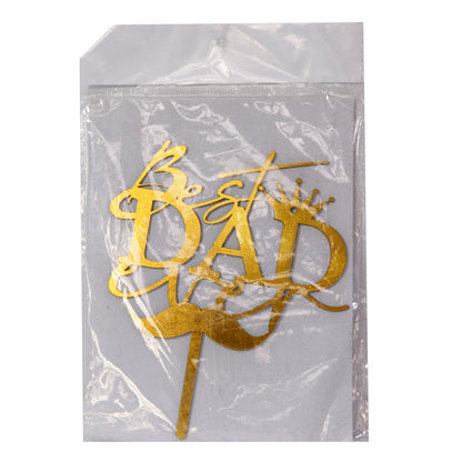 Best Dad Painted Wooden Cake Topper