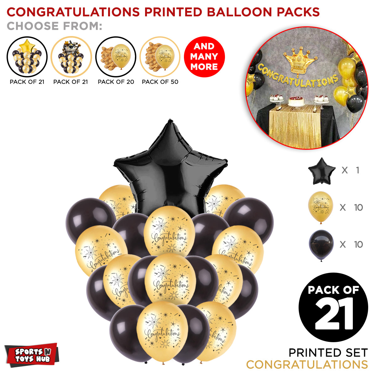 Congratulation Printed Balloons Bouquet Collection