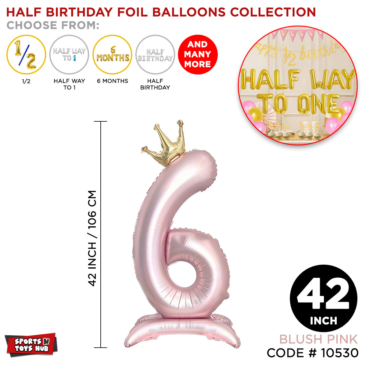 * 6 Number - 42 INCH Foil Balloon