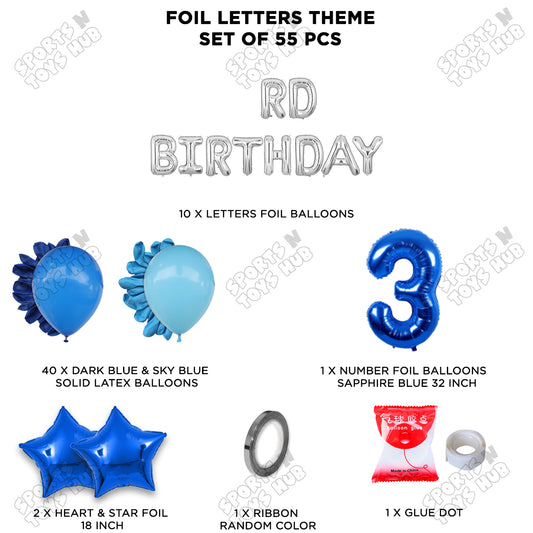 3RD Birthday Foil Letter Theme Without Curtain