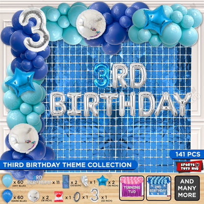 3rD Birthday Foil Letter Arch Theme