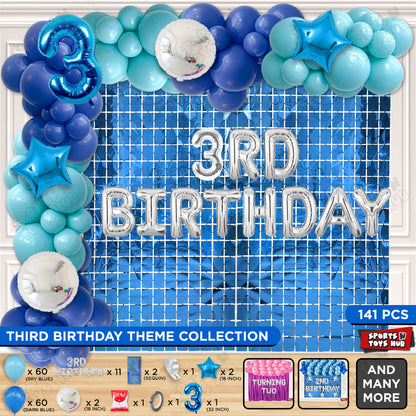 3rD Birthday Foil Letter Arch Theme