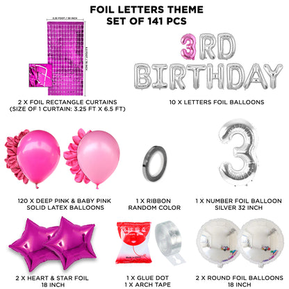 3rD Birthday Foil Letter Arch Theme