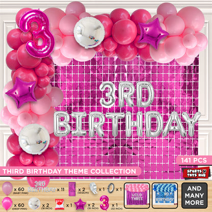 3rD Birthday Foil Letter Arch Theme