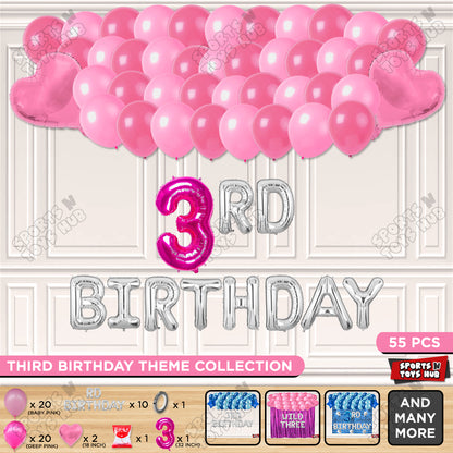 3RD Birthday Foil Letter Theme Without Curtain
