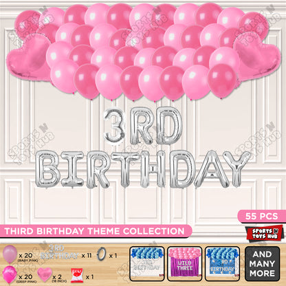 3rD Birthday Foil Letter Theme Without Curtain