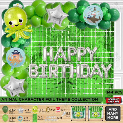 Octopus Foil Balloon Set With Foil Letter Balloon Arch Theme
