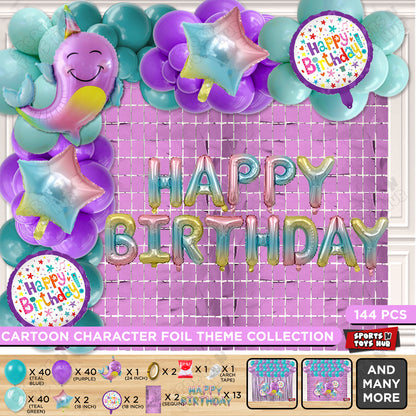Nar Whale Foil Letter Balloon Arch Theme
