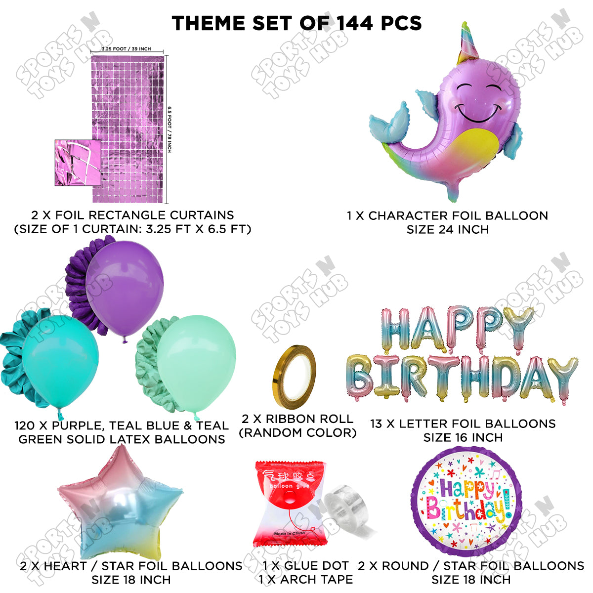 Nar Whale Foil Letter Balloon Arch Theme