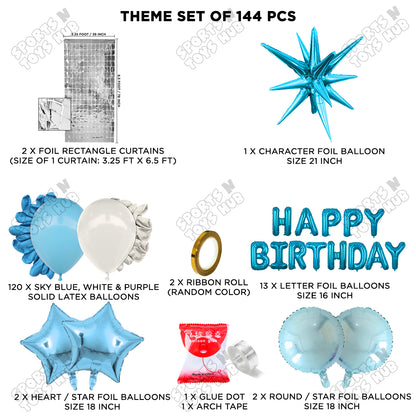 Brust Star Blue Color Foil Balloon Set With Happy Birthday Foil Letter Balloon Arch Theme