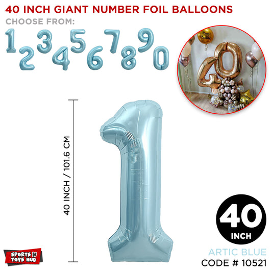40 Inch Blue Number Foil Balloon