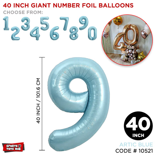 40 Inch Blue Number Foil Balloon