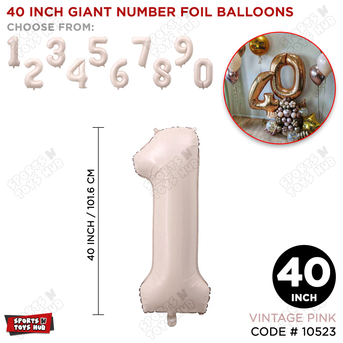40 Inch Pink Number Foil Balloon Collection