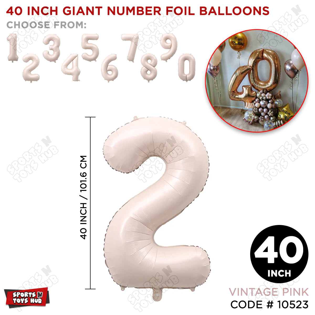 40 Inch Pink Number Foil Balloon Collection
