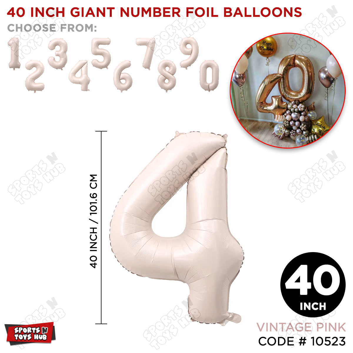 40 Inch Pink Number Foil Balloon Collection