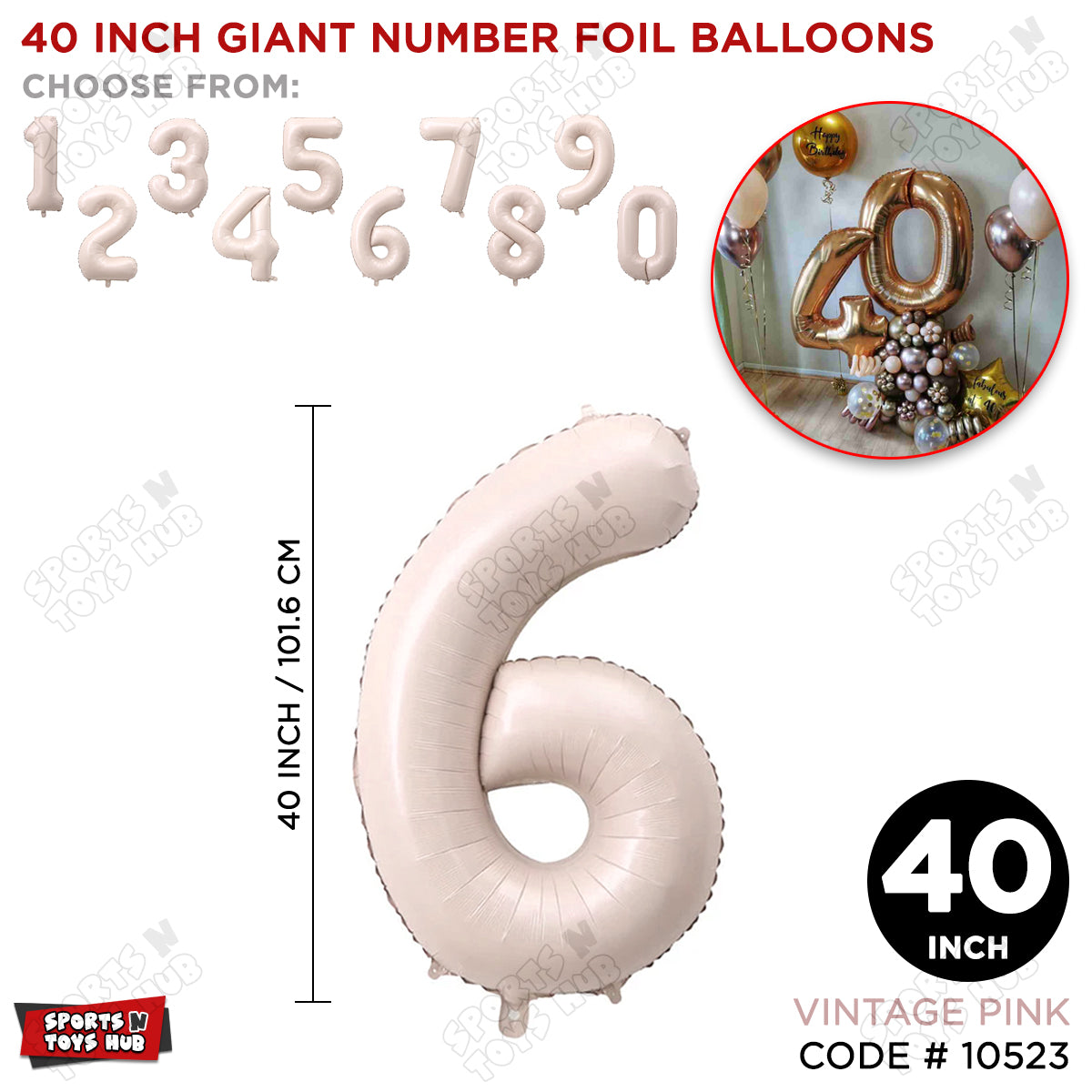 40 Inch Pink Number Foil Balloon Collection