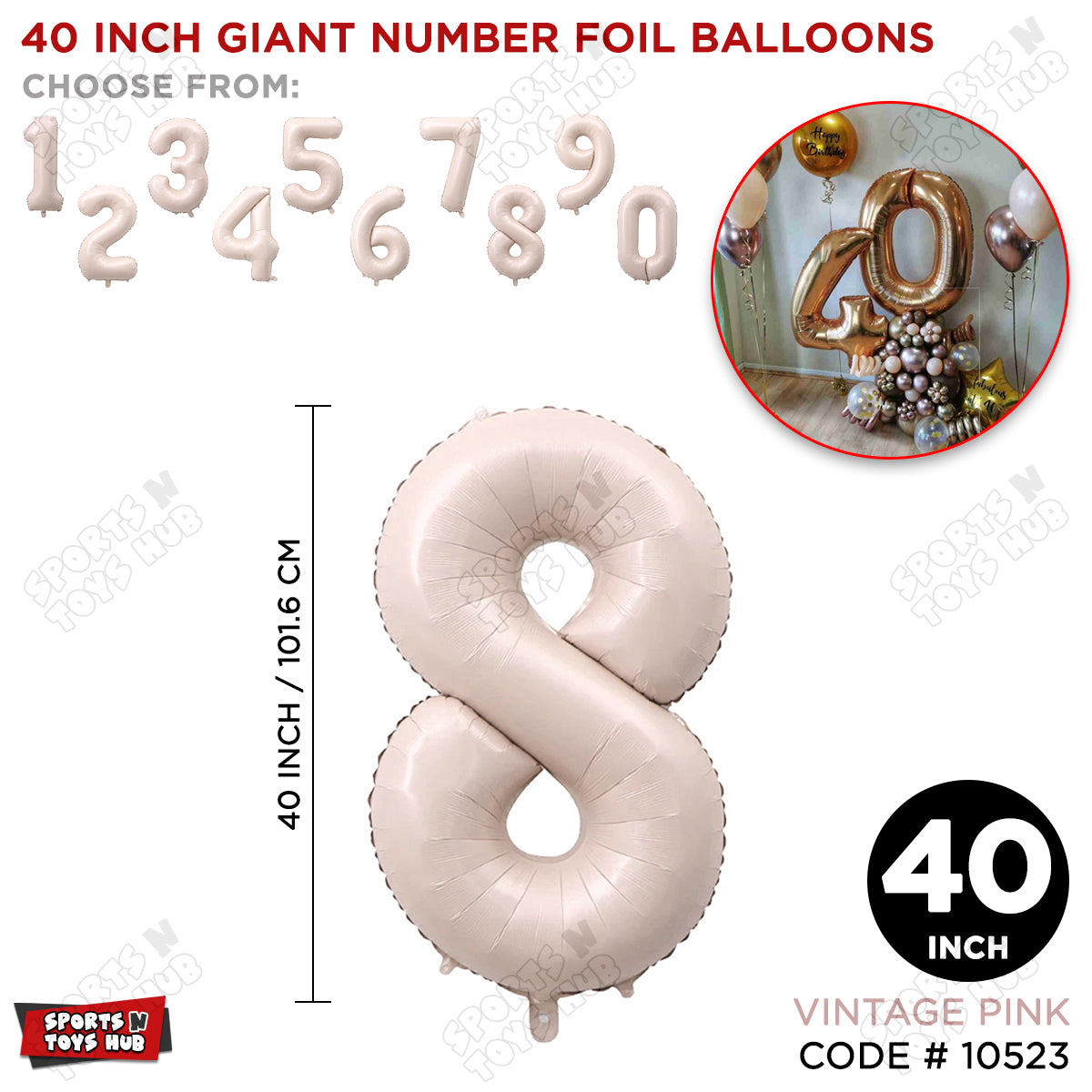 40 Inch Pink Number Foil Balloon Collection