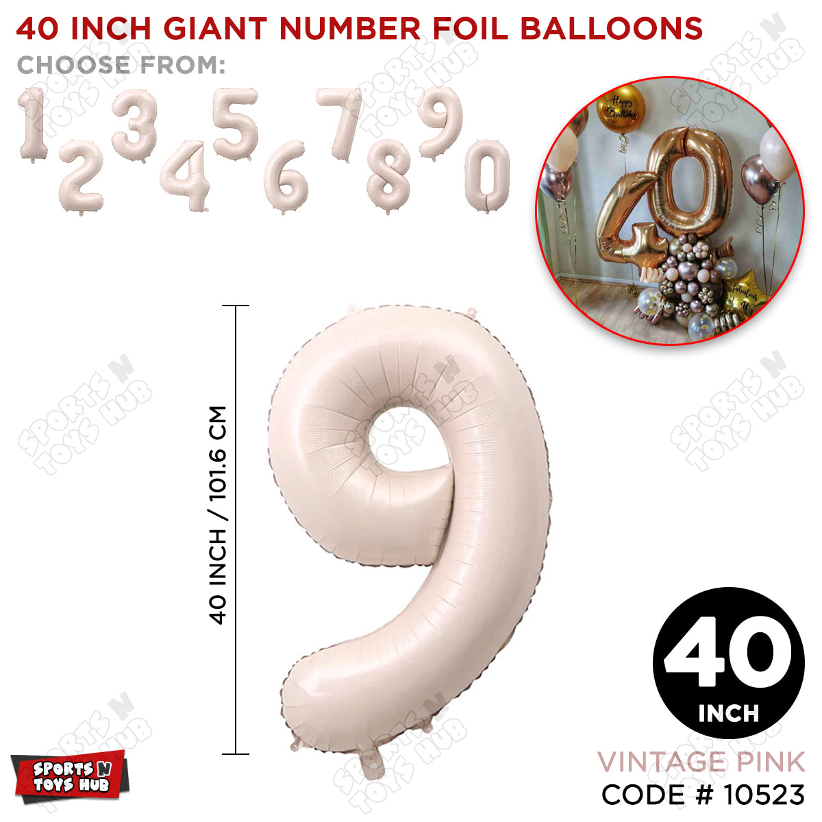 40 Inch Pink Number Foil Balloon Collection