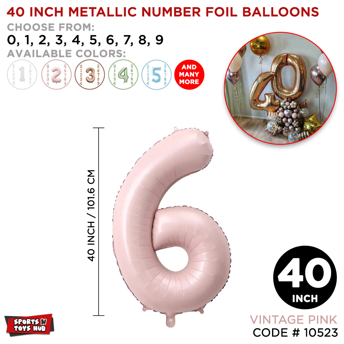 40 Inch Pink Number Foil Balloon Collection