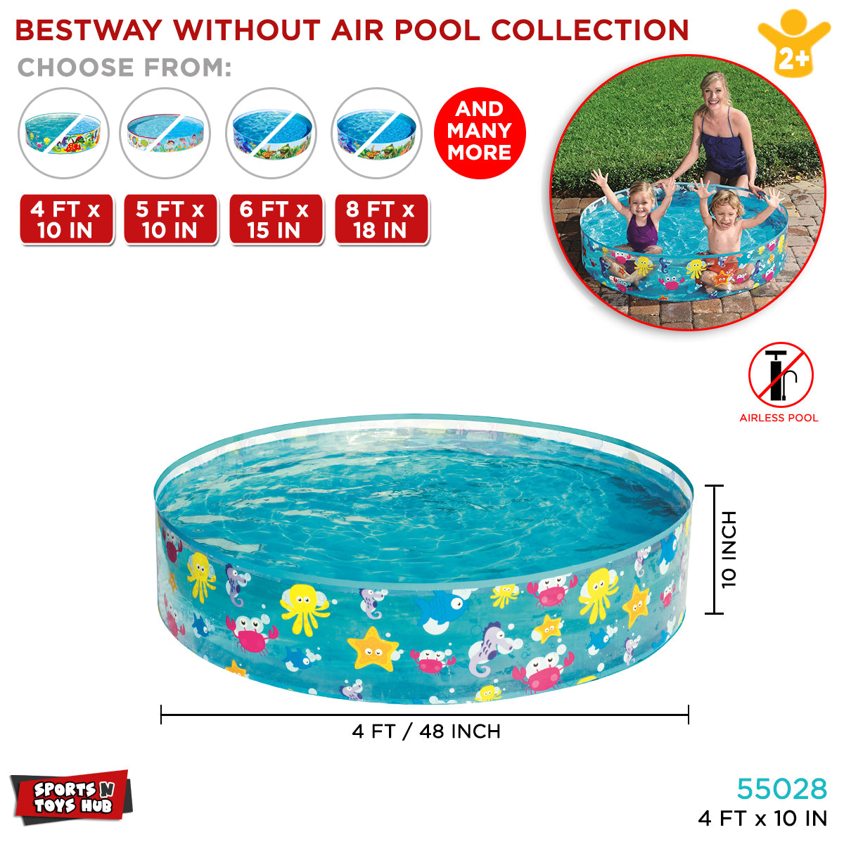 Bestway Fill N Fun Without Air Swimming Pool - 55028