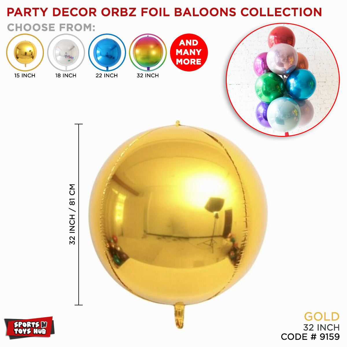 32 Inch - 4D Shape Orbz Balloons Collection