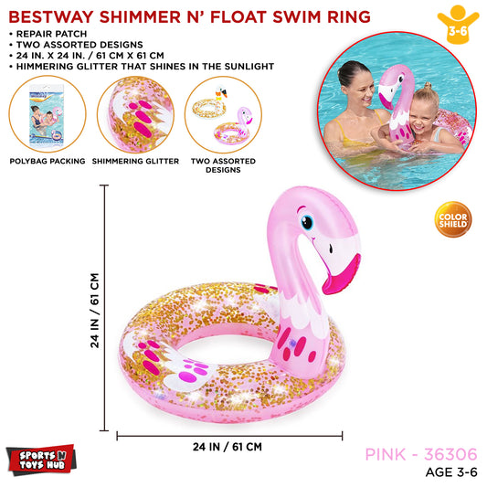 Bestway 36306 Shimmer Float Swimming Ring Float With Amazing-Design Tube - 36306